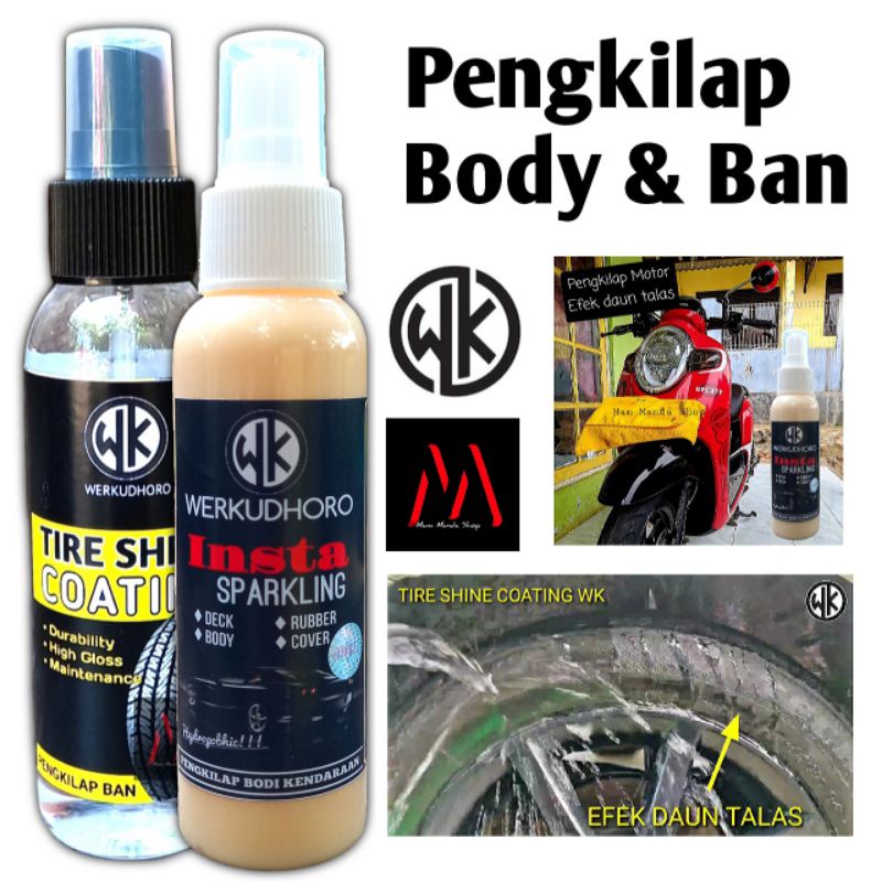 Insta Sparkling &amp; Tire Shine Coating / Pengkilap Motor / Pengkilap Ban / Coating