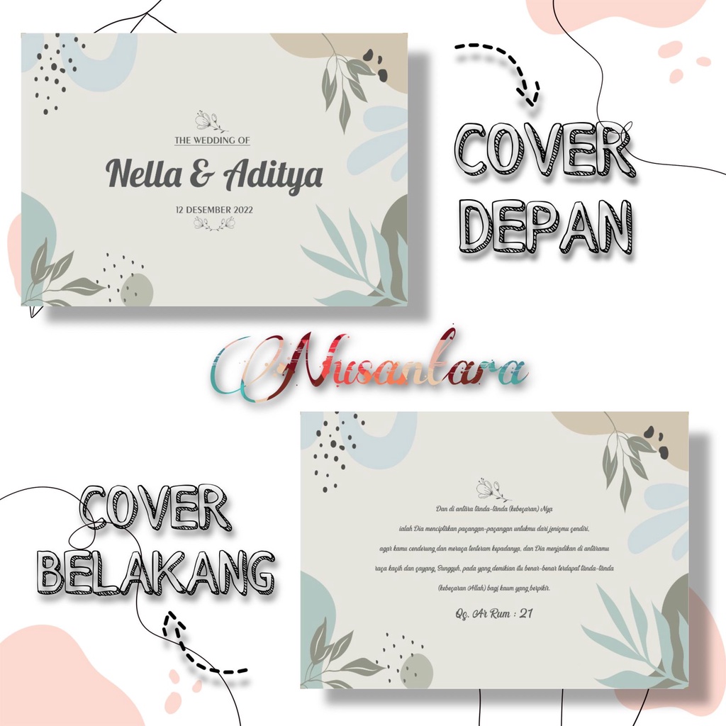

Buku tamu pernikahan custom nama / Wedding guest book