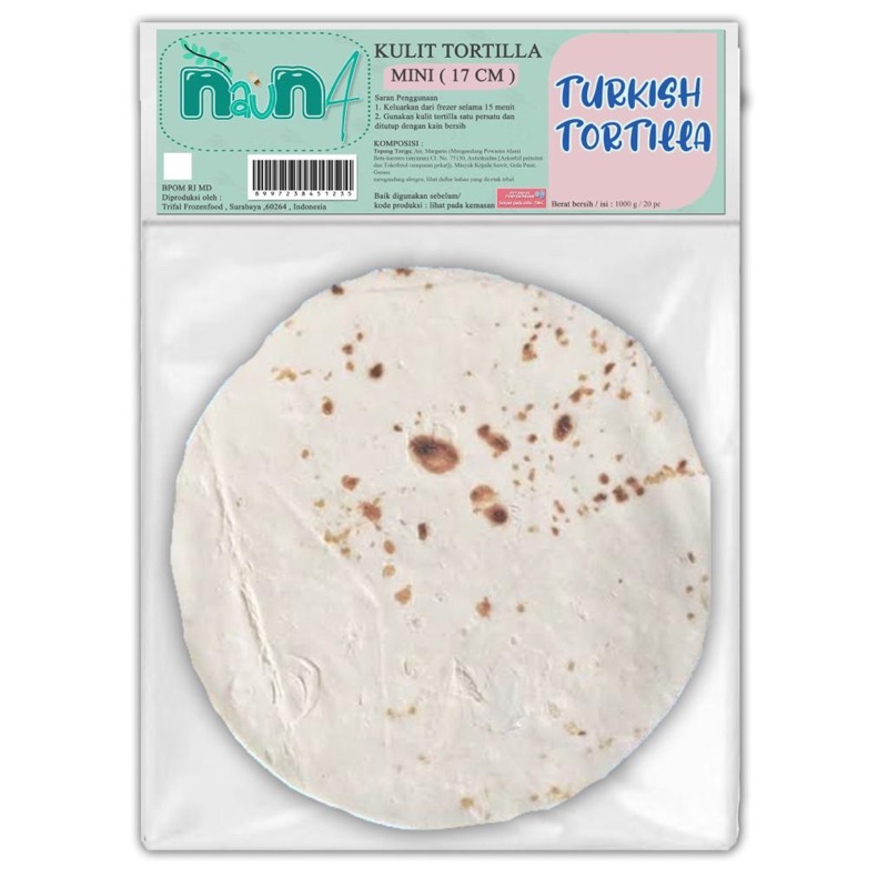 

Tortilla Kulit Kebab PREMIUM murah UK 23cm isi 20 lembar Nauna Turkish lentur tidak mudah robek untuk kebab frozen