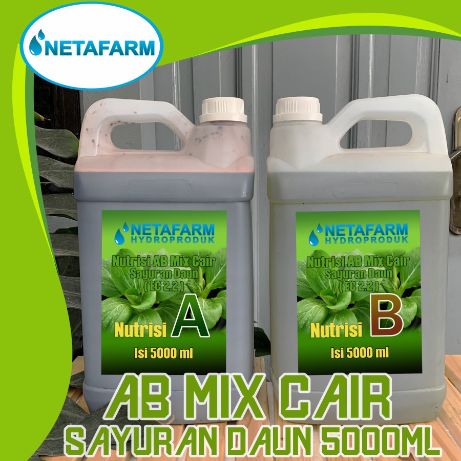 AB Mix Cair NETAFARM - Sayuran Daun EC 2,2 5000ml (Stock A &amp; Stock B)