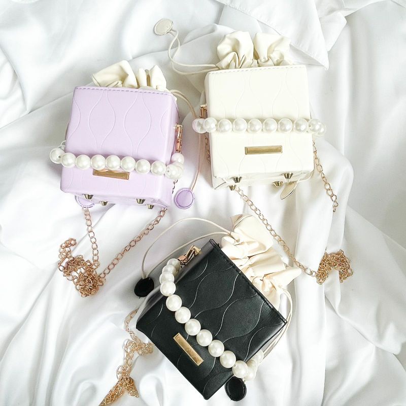 tas mutiara kotak hand bag lucu tas slempang lucu slingbag wanita lucu tas pesta murah tas unik tas 