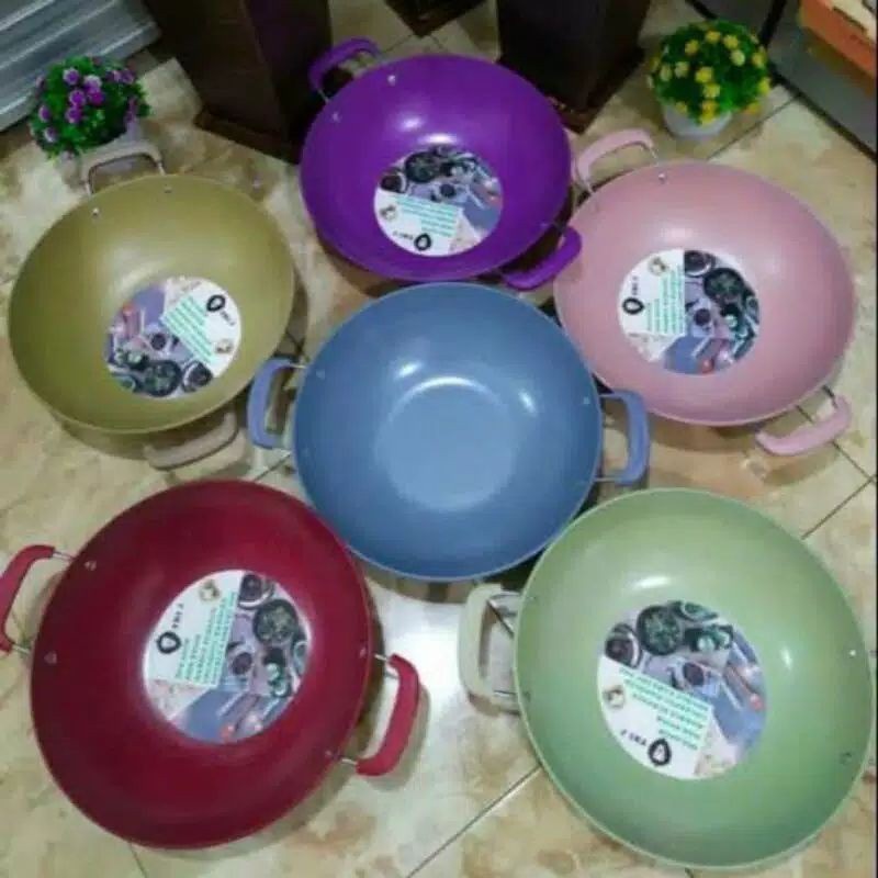 Wajan Penggorengan Marbel 32 Cm Anti Gores Dan Anti Lengket