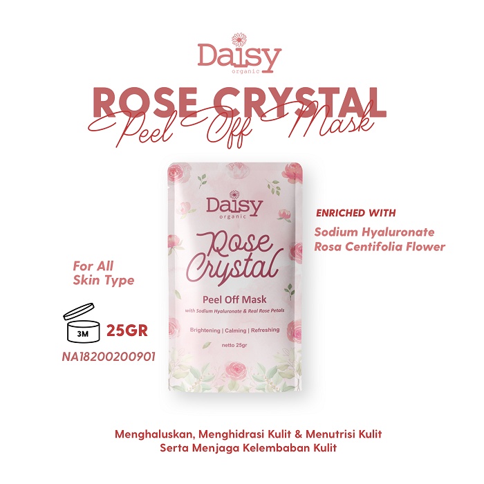 Daisy Organic Rose Crystal Peel Off Mask Menenangkan Kulit