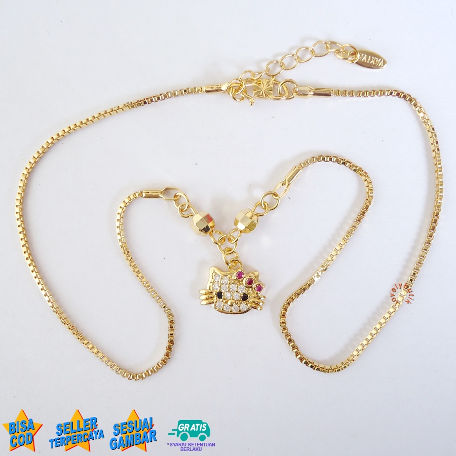 Lovelybutik Xuping Kalung Cantik Anak Perempuan Kalung Anak Xuping Lapis Emas Model Koye Cutie Ukuran 35 Cm