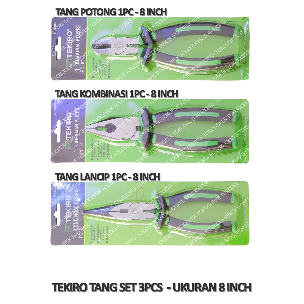 TEKIRO TANG SET 3PCS - TANG KOMBINASI + POTONG + LANCIP