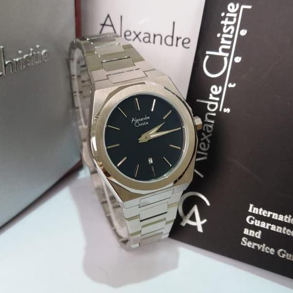 Jam Tangan Wanita Alexandre Christie AC 8600 Original - Silver Black unisex