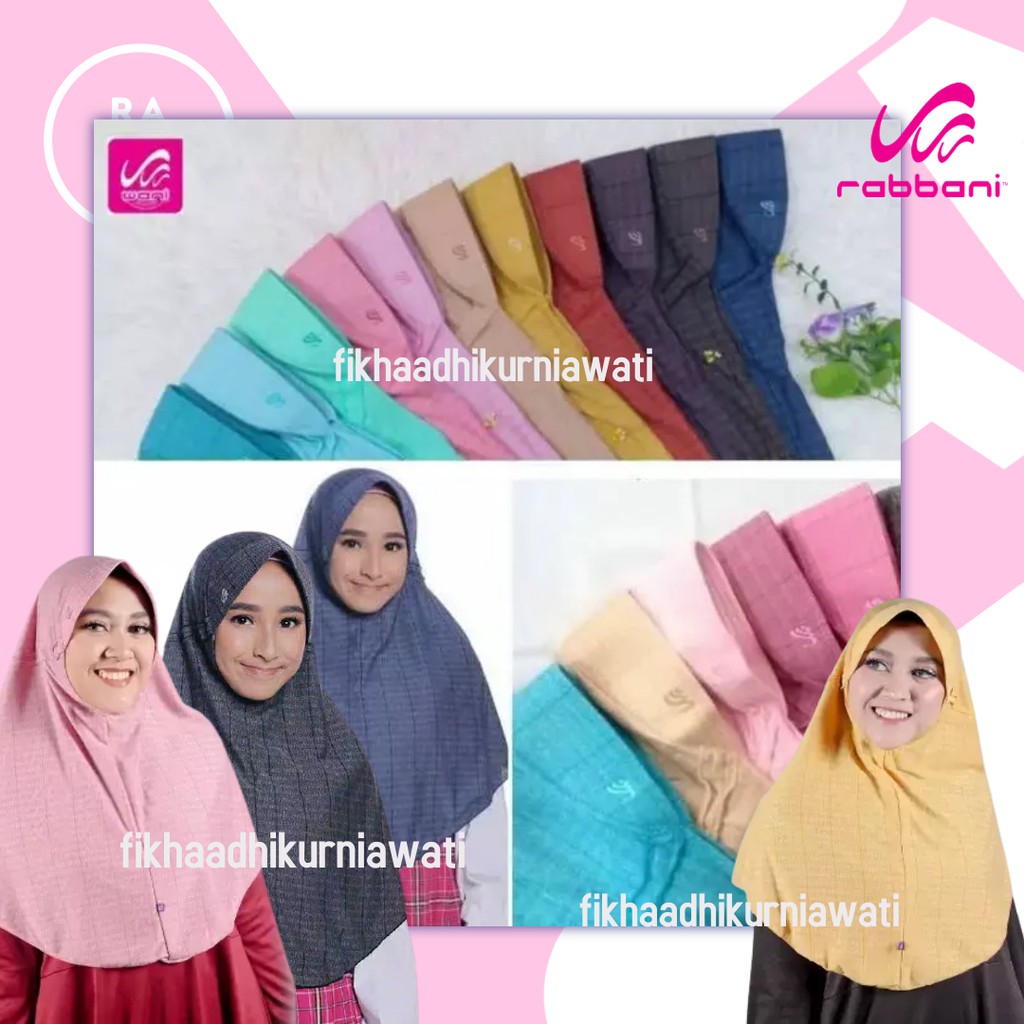 Rabbani Kerudung Innova Clx Size S M L XL Warna Kunyit Mustard Hitam Coksu Pink