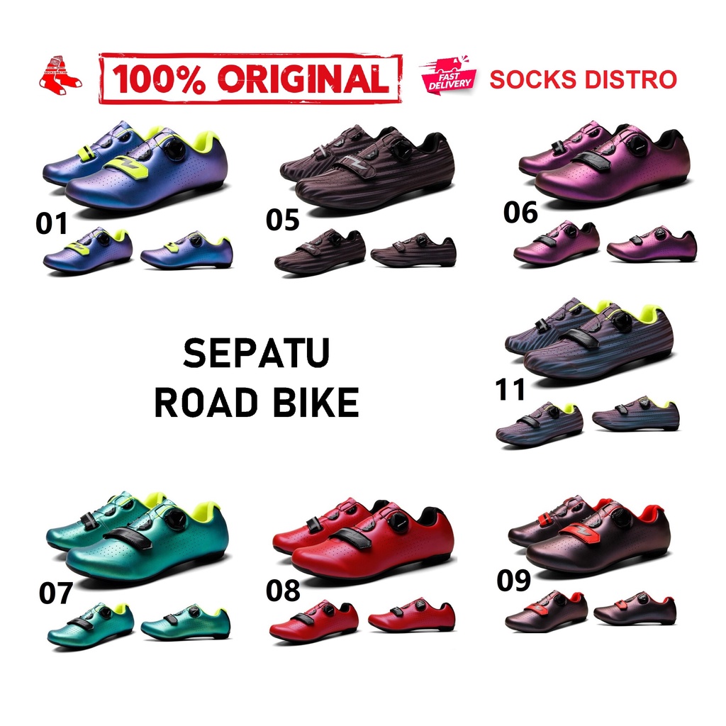 SS4 Sepatu Sepeda Road Bike Speed Harga Terjangkau berbagai corak dan warna