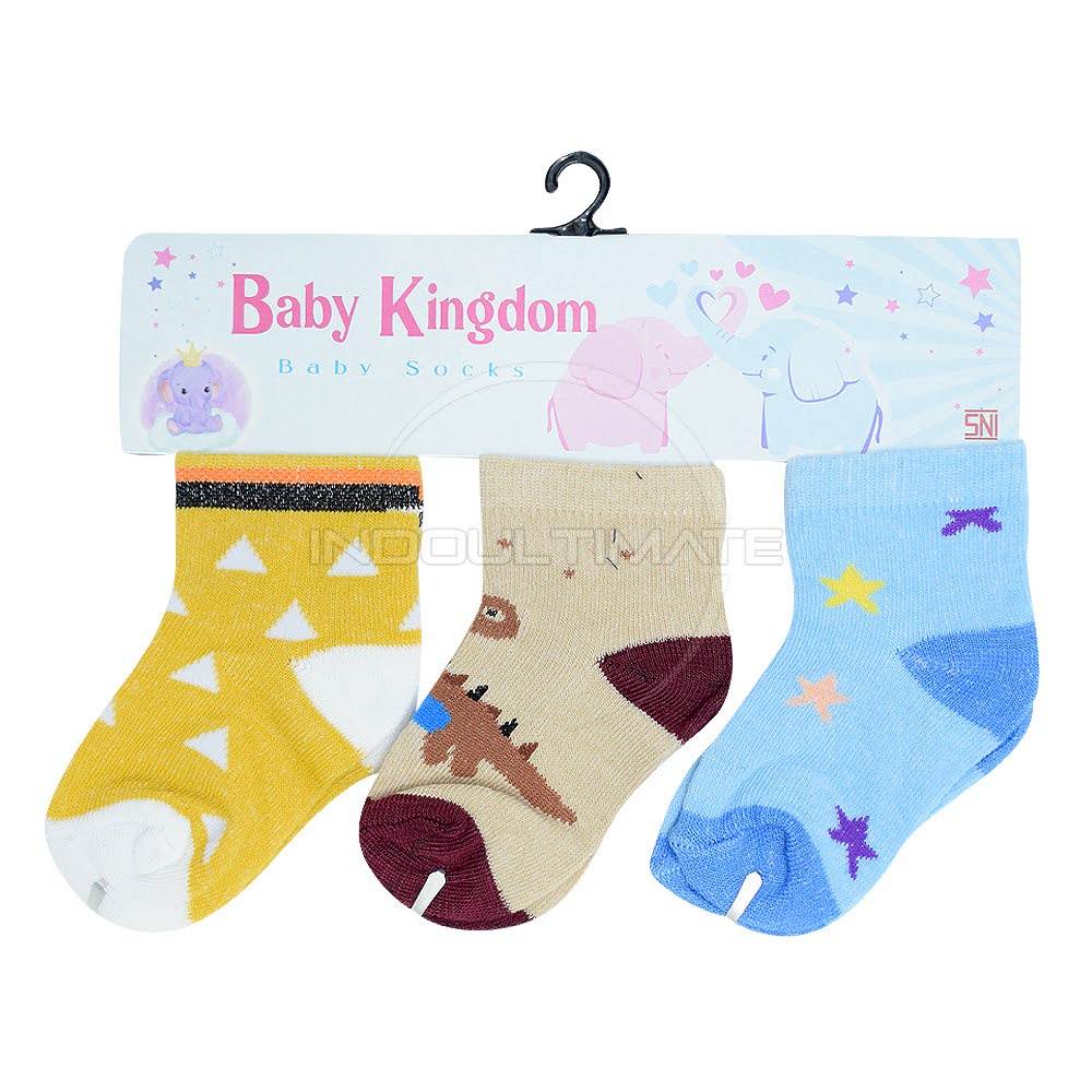 3in1 Kaos Kaki Bayi Baru Lahir (0-12 Bulan) Baby Kingdom SNI Newborn [PILIH MOTIF]  Baby Sock Kaos Sarung Tangan kaki Bayi Laki-laki KKA-503 KKA-513