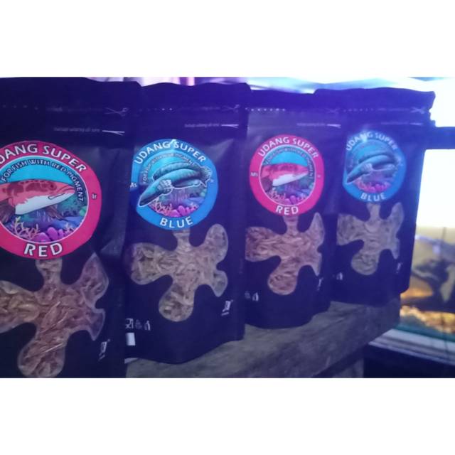 UDANG KERING SUPER Red, blue, & yellow kemasan 25gr