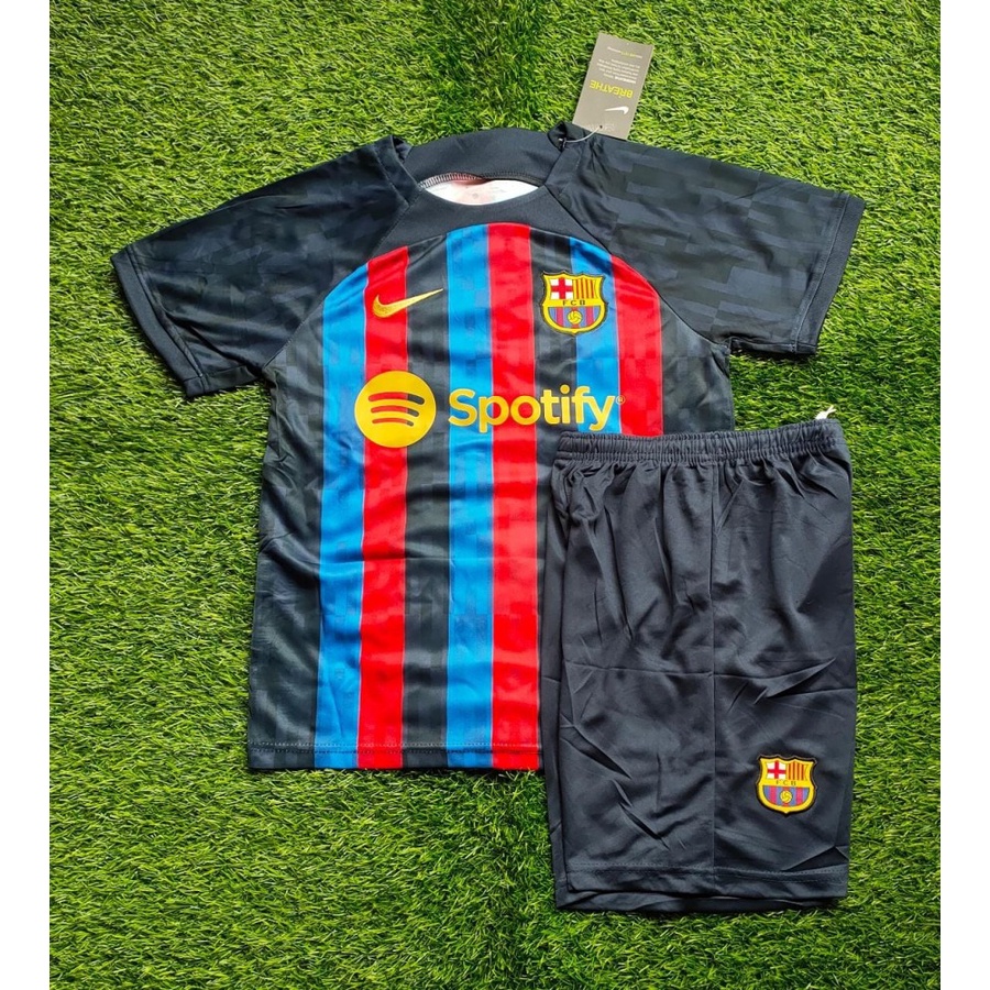 Jersey Kids Barcelona Home 2022 2023 Grade Ori Impor Baju Sepak Bola Barca Anak Usia 3 4 5 6 7 8 9 1