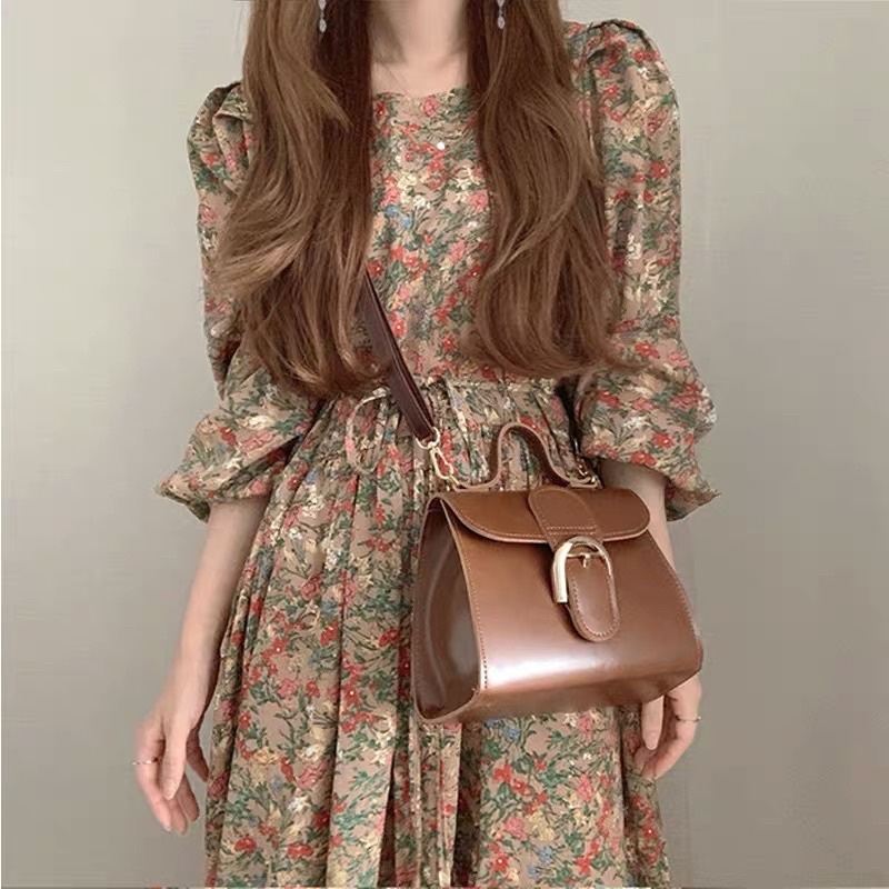 【Bisa Cod ✅ 】Korea Flower Dress A line Oversized M18