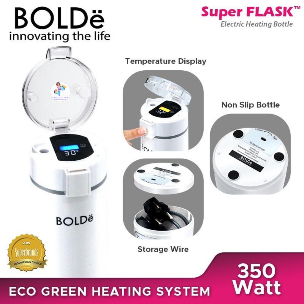 Bolde Travel Smart Super Flask Electric Heating Bottle Pemanas Air Portable