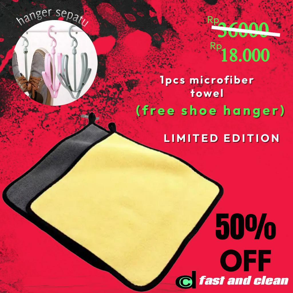 Kain Lap Mobil Microfiber 25x25 Warna kuning Abu Car cloth Universal Serba Bisa