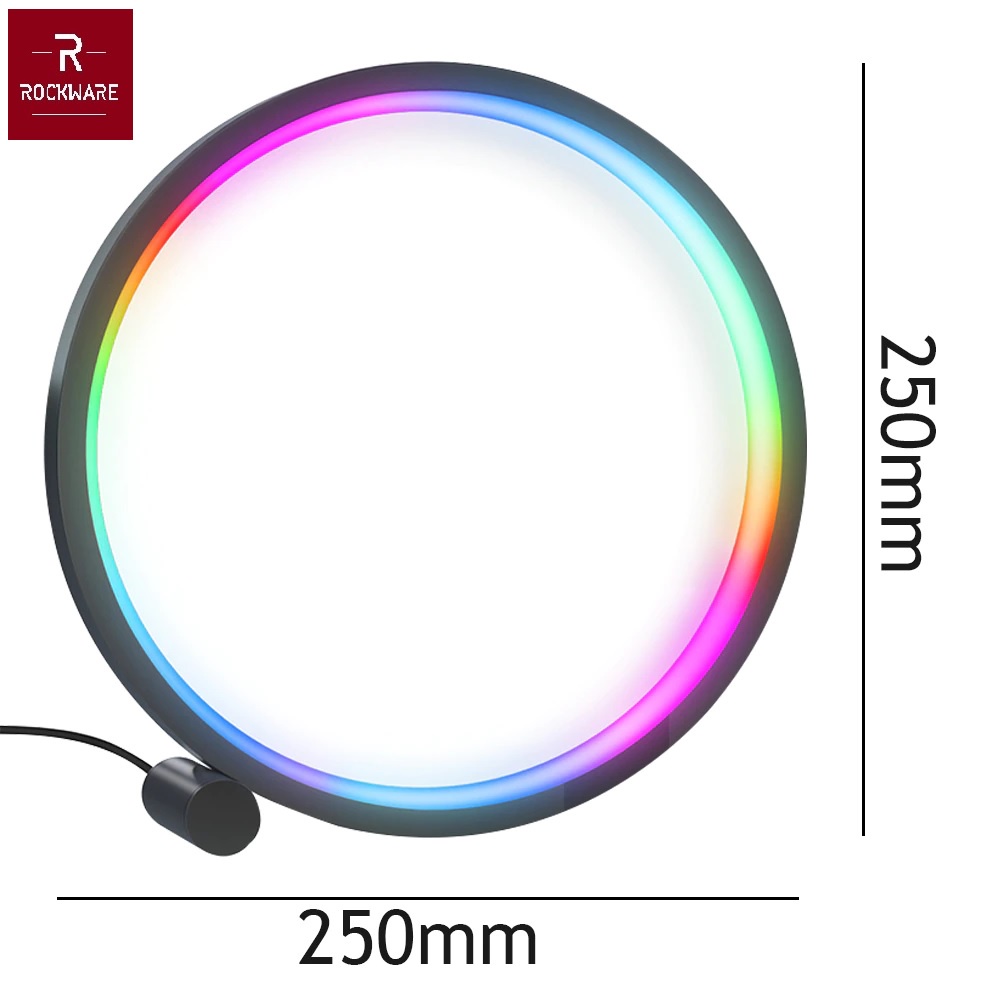 ROCKWARE RW-RGB06VR-P - 6 Inch Home Decor RGB Ring Ambient Lamp Light