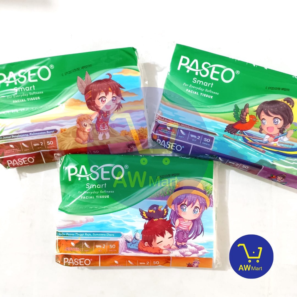 TISSUE PASEO 50 SHEETS TRAVELPACK - PASEO TISU 50 LEMBAR