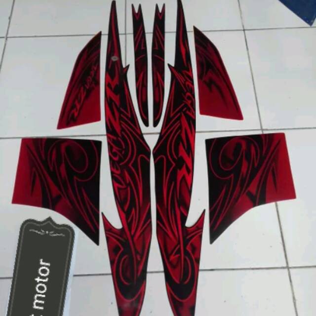 striping vega zr 2010 merah hitam