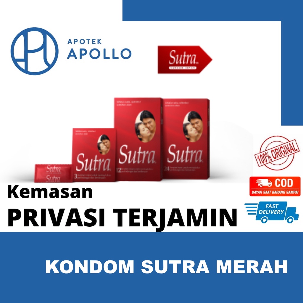 KONDOM SUTRA MERAH - PRIVASI - ISI 3 12 24