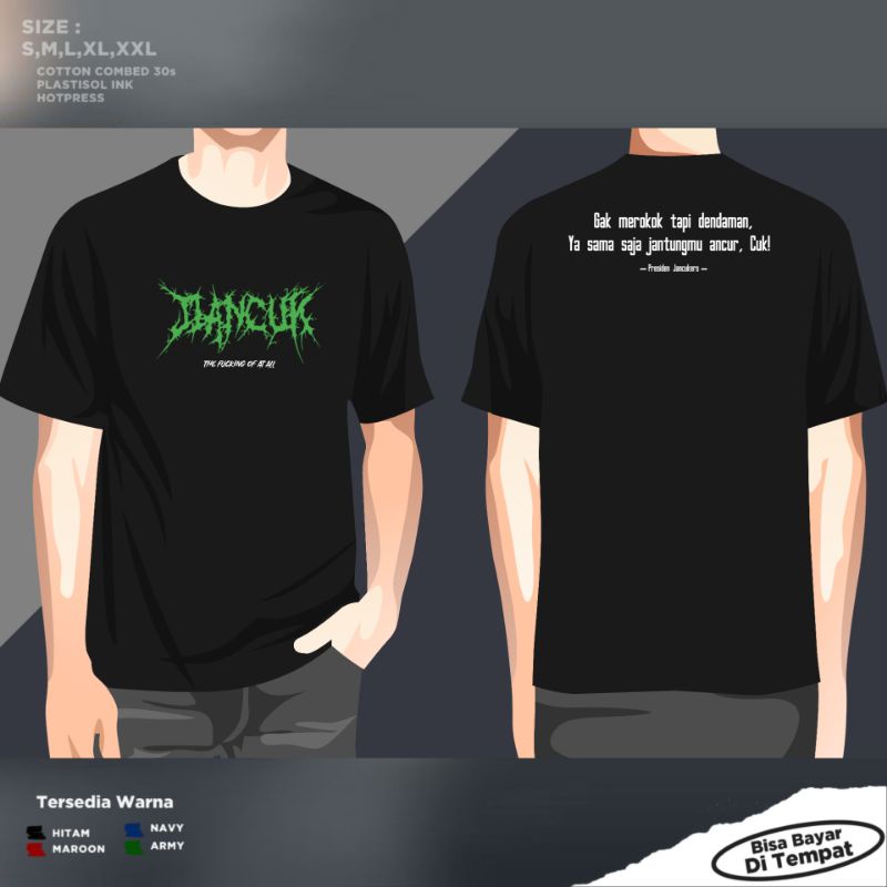 Kaos Santri Jancuk Rajah Arab Maiyah Jancukers Sujiwo Tedjo Versi Metal - Baju Distro Islami Dakwah 