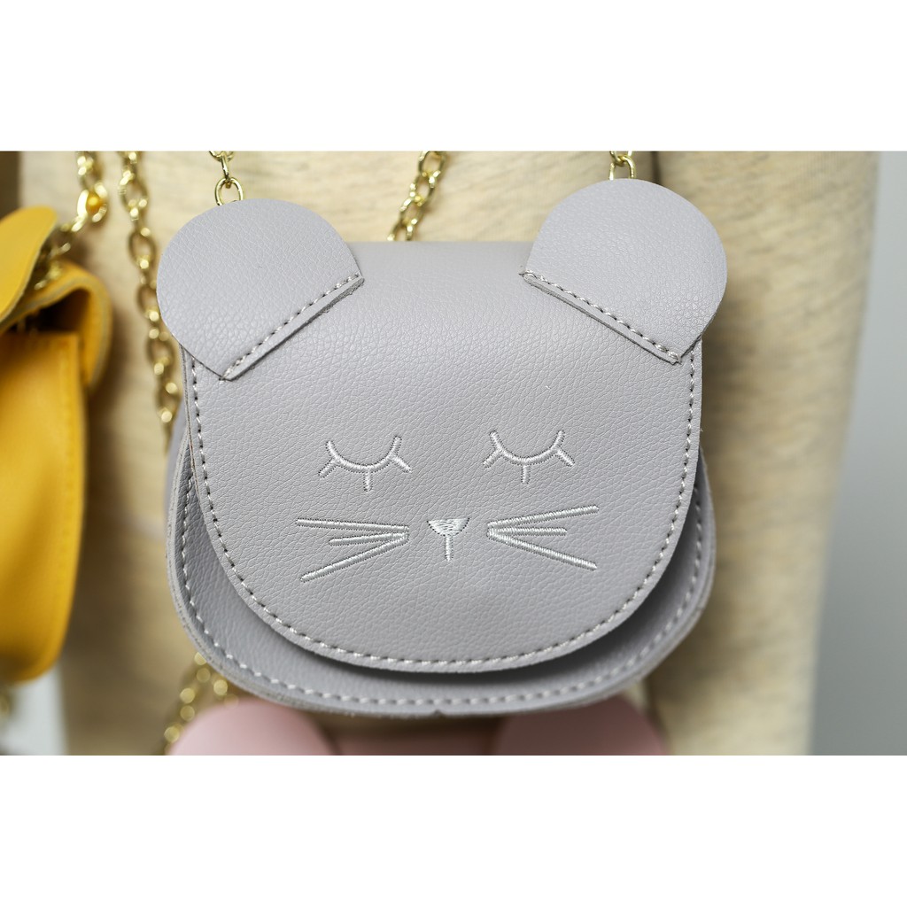 

Cat Leather Bag ( grey )