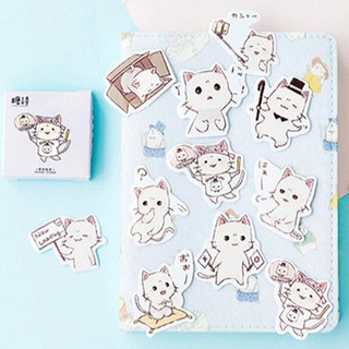 45Pcs Stiker  Kertas Gambar  Kucing  Lucu untuk Dekorasi 