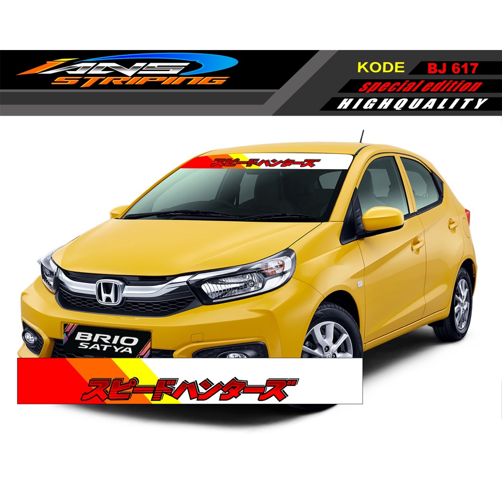 STICKER KACA DEPAN MOBIL JAZZ / BRIO / AGYA / AYLA / YARIS / MOBILIO / SEDAN BJ617