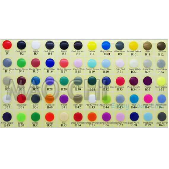 Plastik snap button/kancing jepret merk KAM ukuran T5 / 12.4mm (1)