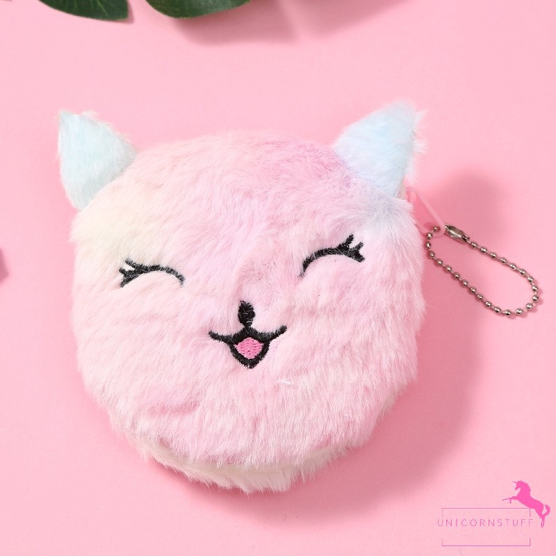 Tempat Dompet Koin Unicorn Bahan Bulu Halus Anak Kado Perempuan