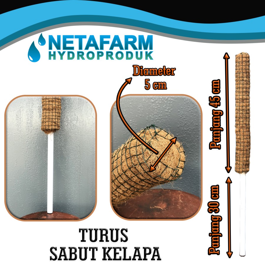 Turus Pipa Sabut Kelapa diameter 5cm tinggi 75cm