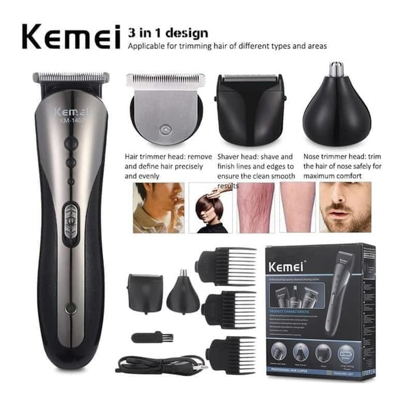 Kemei 1407 Hair Clipper Alat Mesin Cukur Rambut Kumis Jenggot KM 1407 / Elektrik Shaver KM 1506