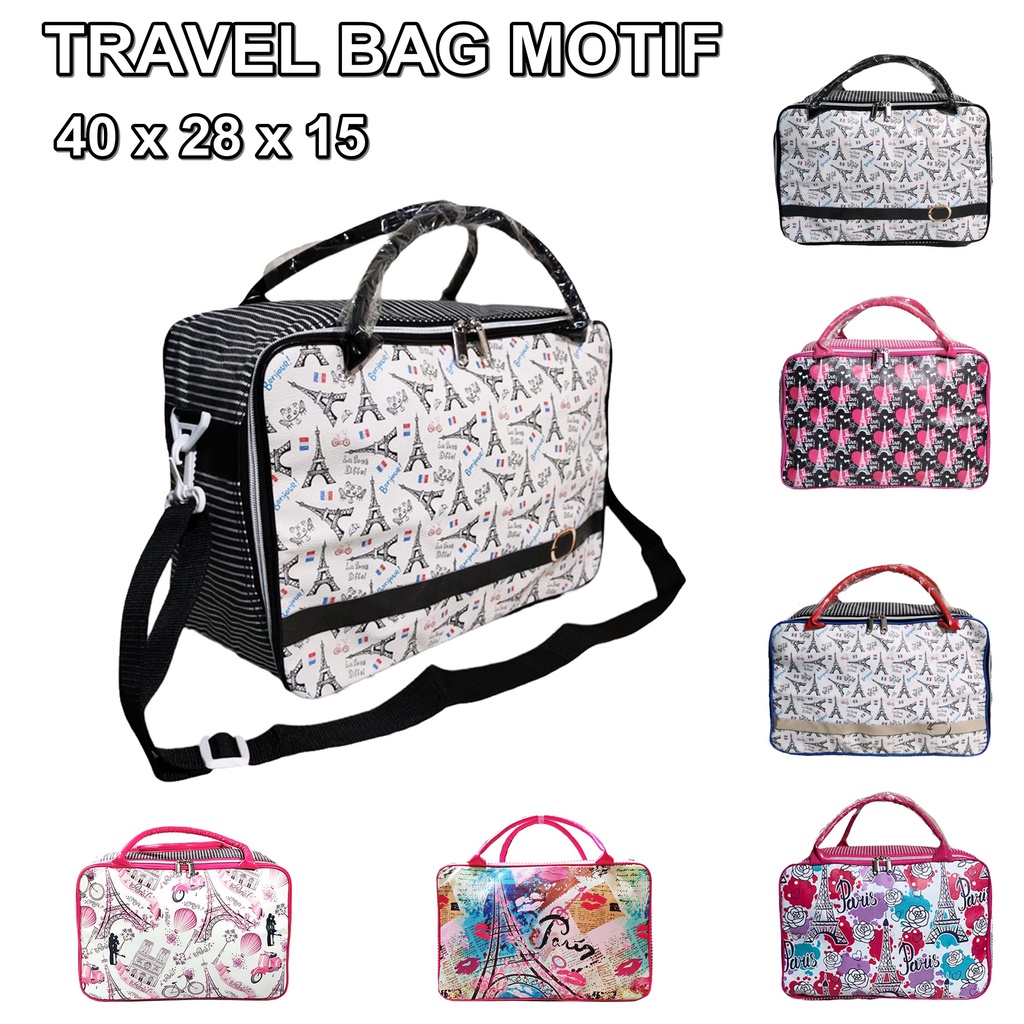 TAS TRAVEL BAG MOTIF PARIS UKURAN BESAR