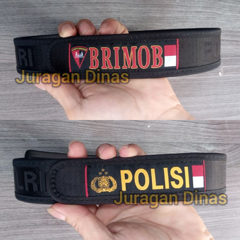 Ikat pinggang POLRI BRIMOB POLISI model perekat / Sabuk perekat jatah polri  / Sabuk brimob / Sabuk polisi