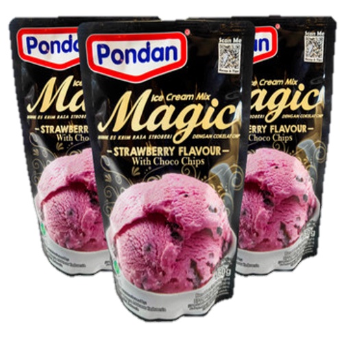 

[P] Pondan Ice Cream Strawberry 160gr Mix Magic with Choco Chips - Bubuk Es Krim Rasa Stroberi