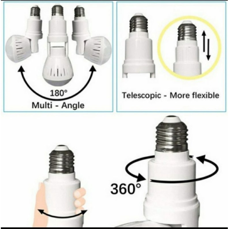 Kamera Cctv Ip Wifi Hd 5MP Panoramic 360 Derajat Bentuk Lampu Bohlam