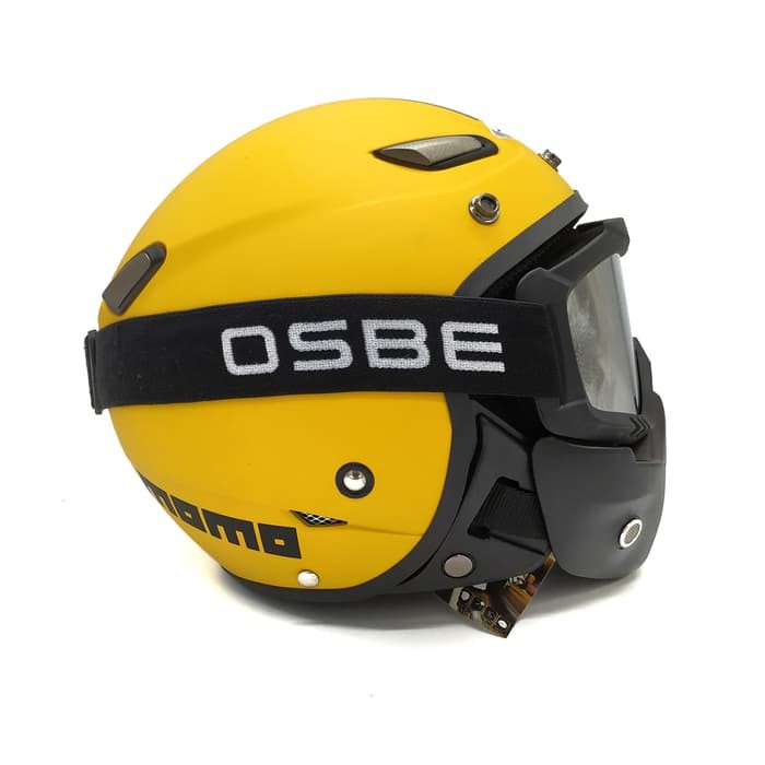 Helm JPN MOMO Kuning Goggle Mask OSBE (Helm Retro/Bogo/Klasik/Classic)