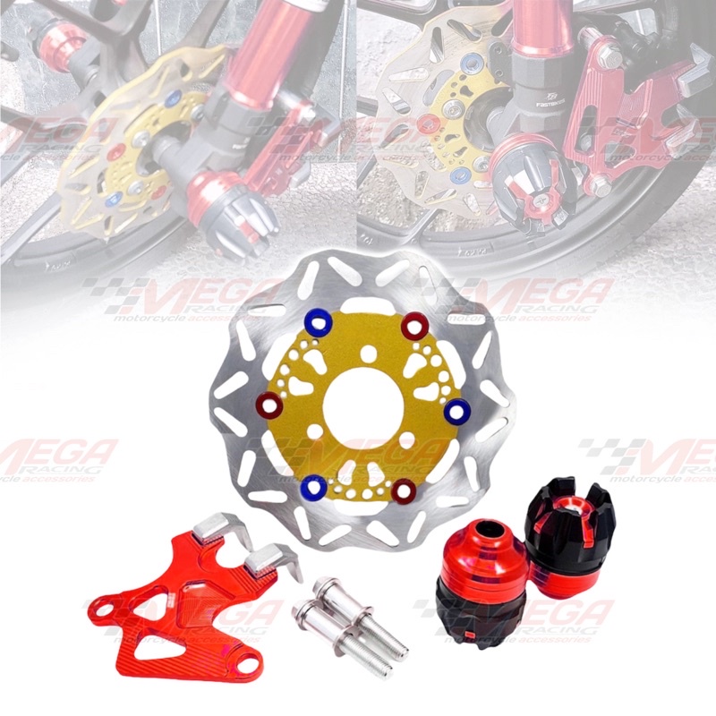 [PAKET] PIRINGAN CAKRAM DEPAN VARIASI + COVER KALIPER + JALU AS RODA DEPAN UNTUK MOTOR YAMAHA MIO J MIO Z MIO M3MIO GT XEON FINO SOUL GT 115 SOUL GT 125 XRIDER GEAR FAZZIO X-RIDER INJEKSI KARBU DISC CAKRAM LUBANG 3 BAUT