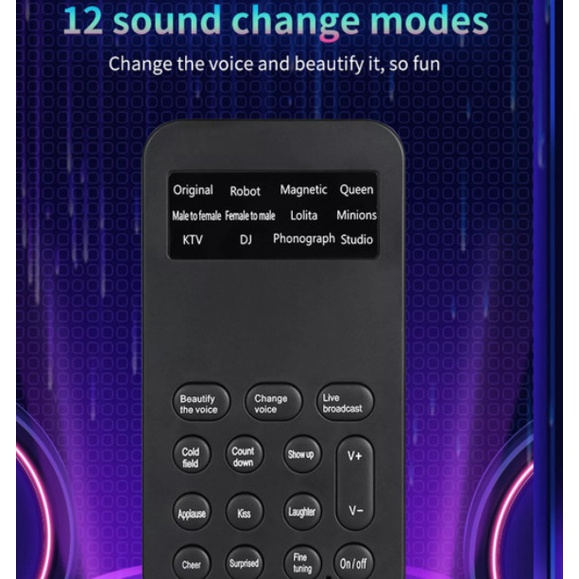 Beanie Mikrofon Pengganti Suara Mini, Mikrofon Kartu Suara Mini 12 Mod