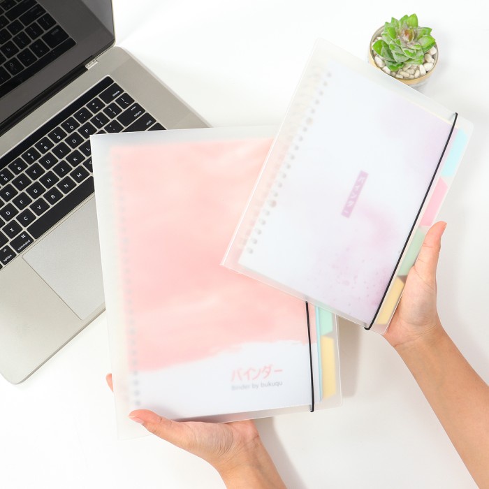 

ORGANIZER-DOCUMENT- BINDER RING PVC PLASTIC B5 BY BUKUQU - WHITE PAPER -DOCUMENT-ORGANIZER.