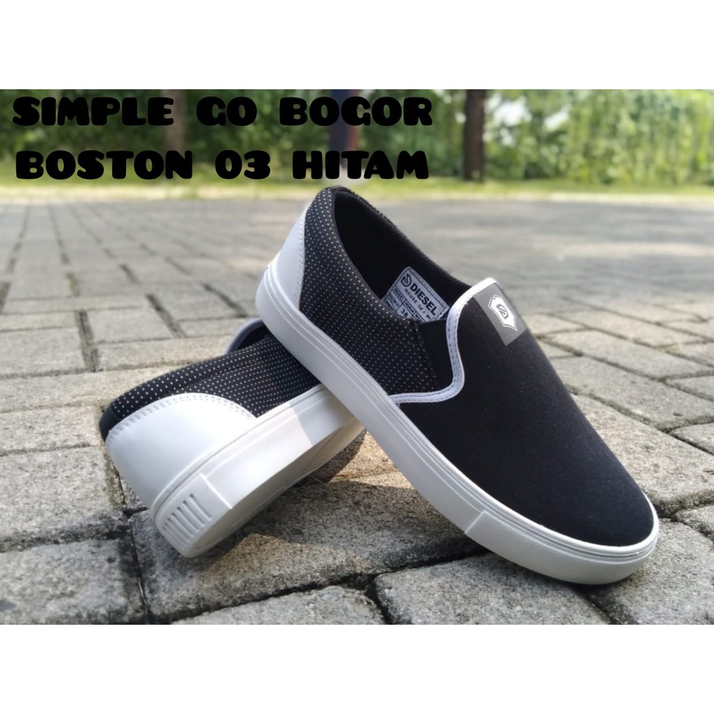 SEPATU SLIP ON PRIA BOSTON DIESEL 03 BAHAN KANVAS INJECT ANTI SELIP 38-43