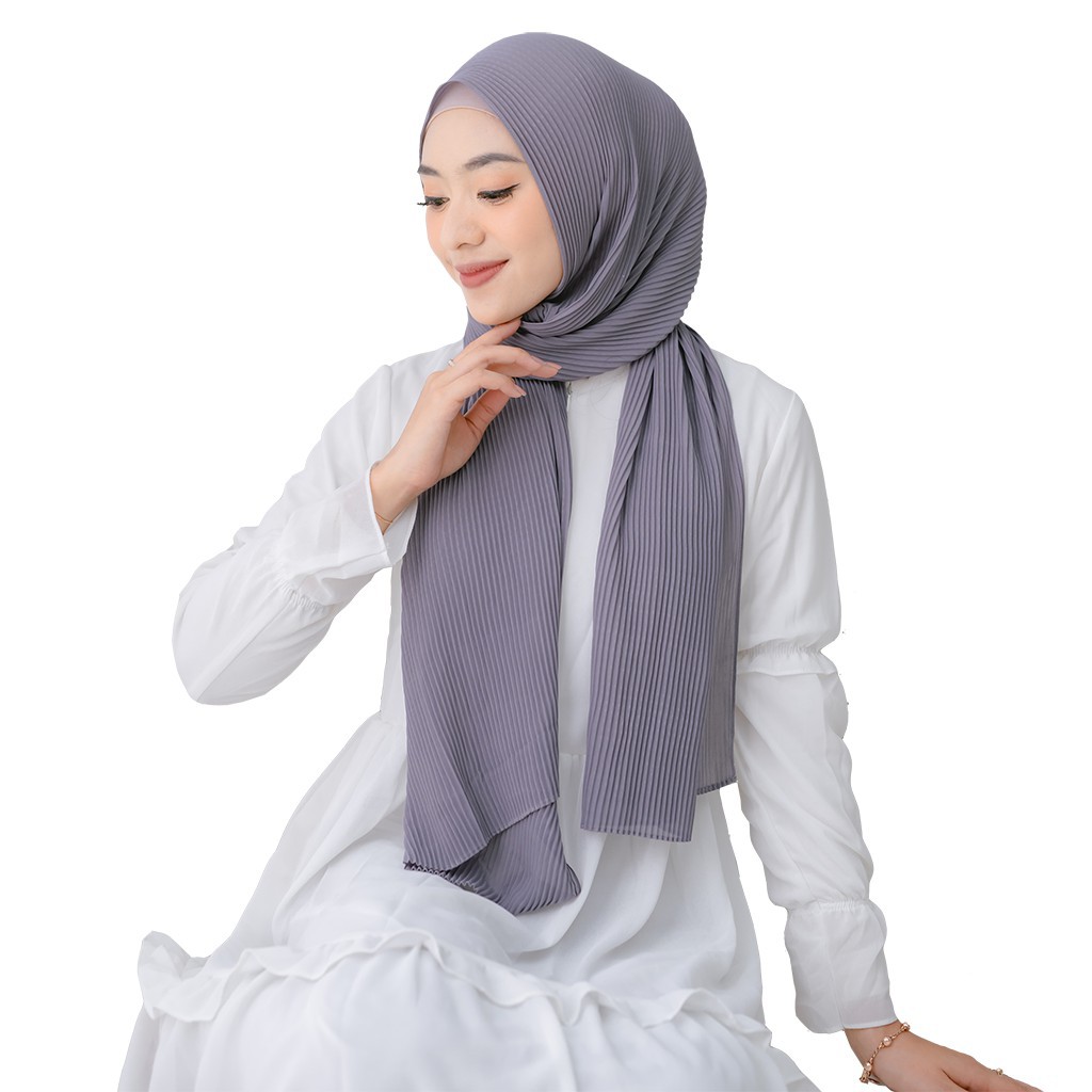 Alny Hijab - Pashmina Plisket Full Diamond Crepe/ Pasmina lidi full pleated phasmina shawl