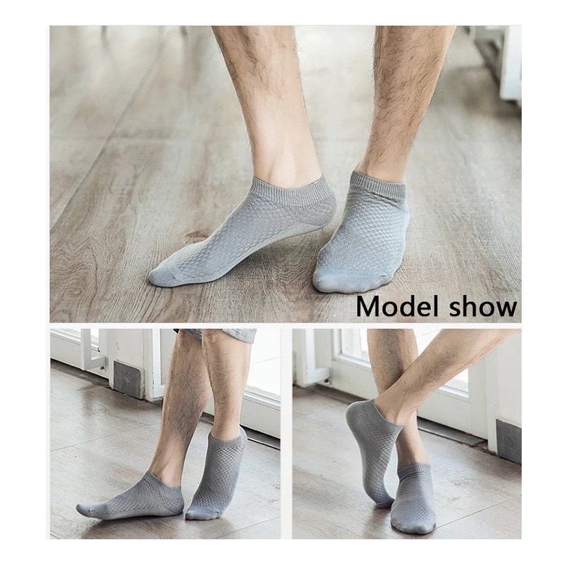 LUCKYMALL Kaos Kaki Original Serat Bambu Arang Bamboo Kaus Kaki Pendek Semata Kaki Sock Anti Bakteri Bisnis Kasual Socks Mata