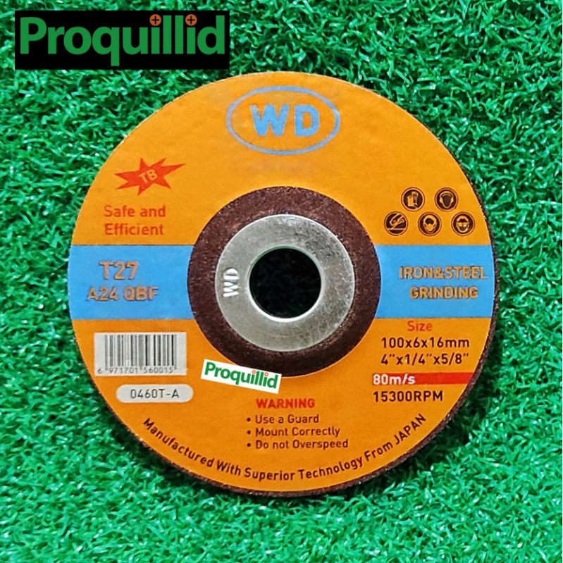 WD BATU MATA GERINDA POLES BESI 4IN x 6MM GRINDING WHEEL 4" x 6 MM WD