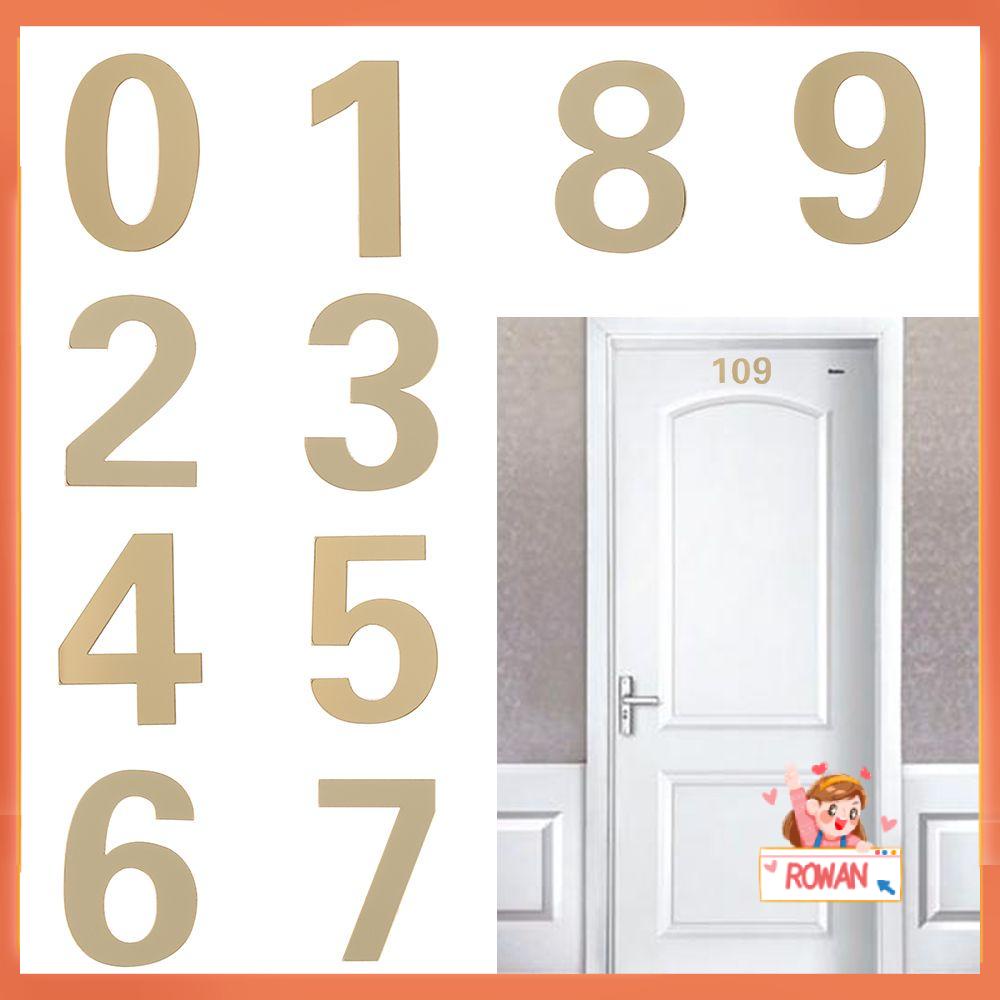 ROW 1Pcs Home Door Plate Number Self-adhesive House Drawer Sign Door Numeral Plaque Hotel Home Sticker Address Door Label Acrylic Modern Gate Digits