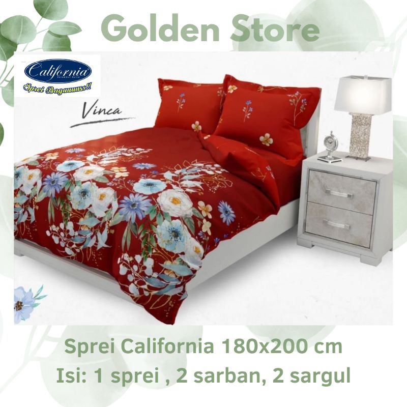 Sprei California 180x200 Motif Vinca