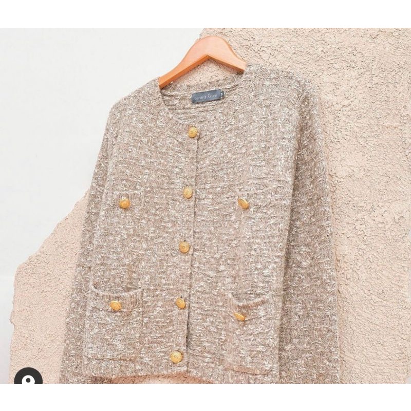 Lydia tweed cardigan Benang jarum PL