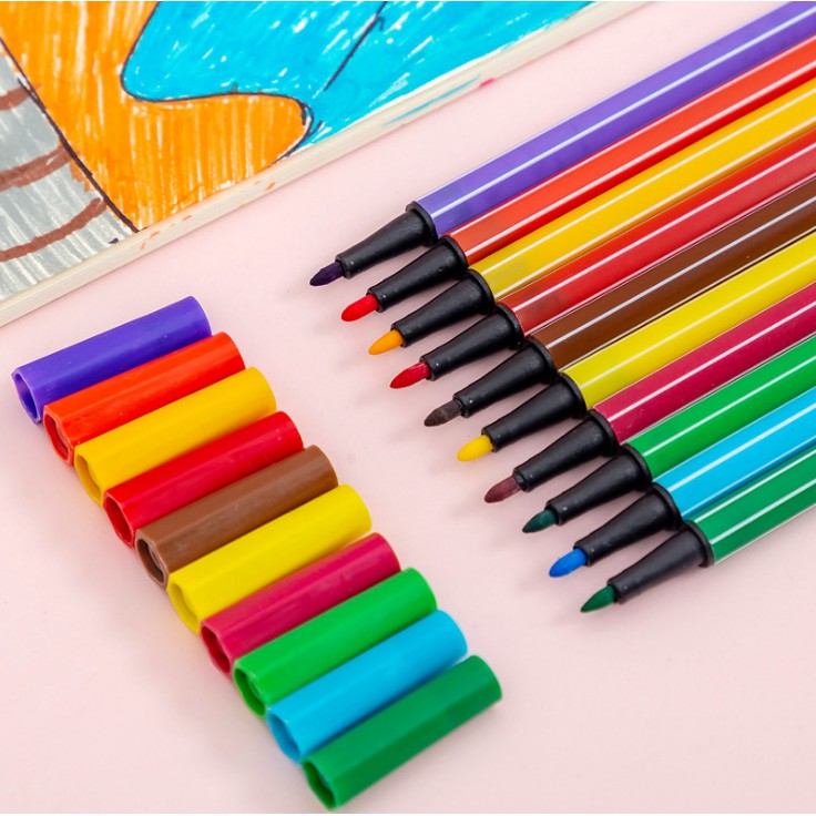 

12PCS SPIDOL LUKIS ANAK-ANAK / SPIDOL MEWARNAI / SPIDOL WARNA WARNI PGS