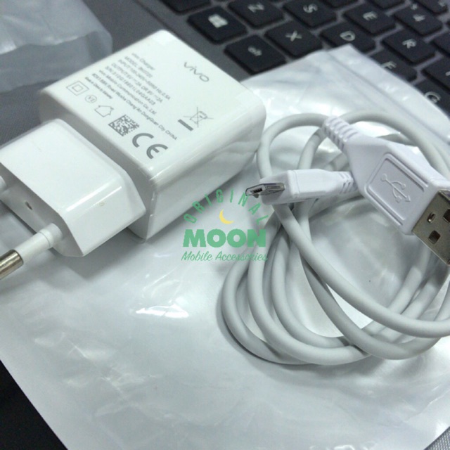 Charger vivo 2a 9v fast charging original 100 ori new kabel data micro usb v3 bk0720