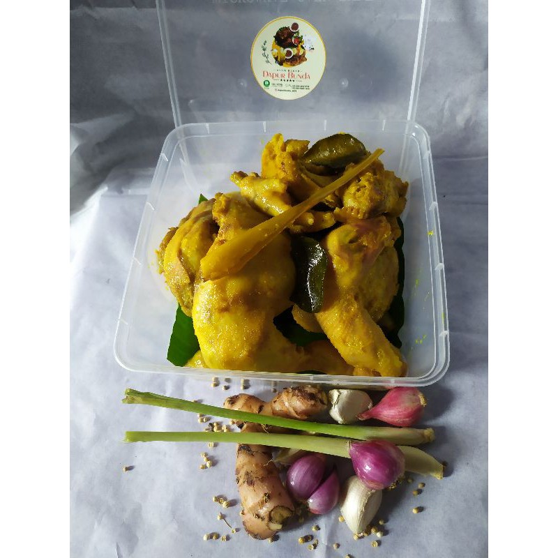 

ayam unkep bumbu kuning rempah alami 1kg(+ceker,kepala,)+sambal