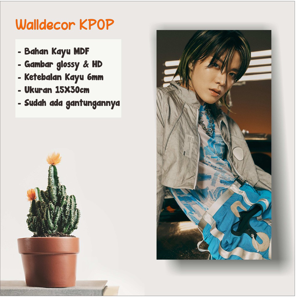 Yuta Walldecor NCT 2020 Resonance Ukuran 15x30cm Wall Decor Poster Kayu Hiasan Dinding KPOP Korea Gl