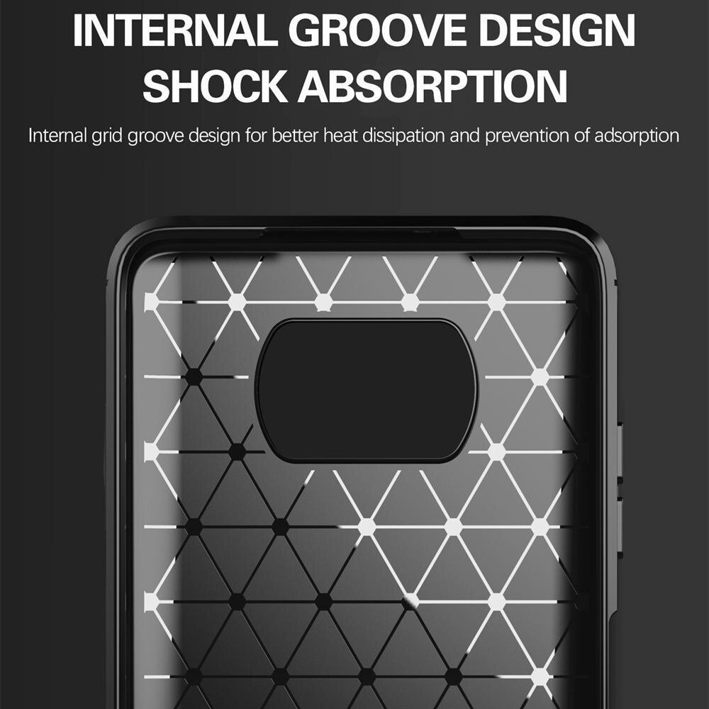 Case Xioami Poco X3 NFC Softcase Carbon Casing + Tempered Glass